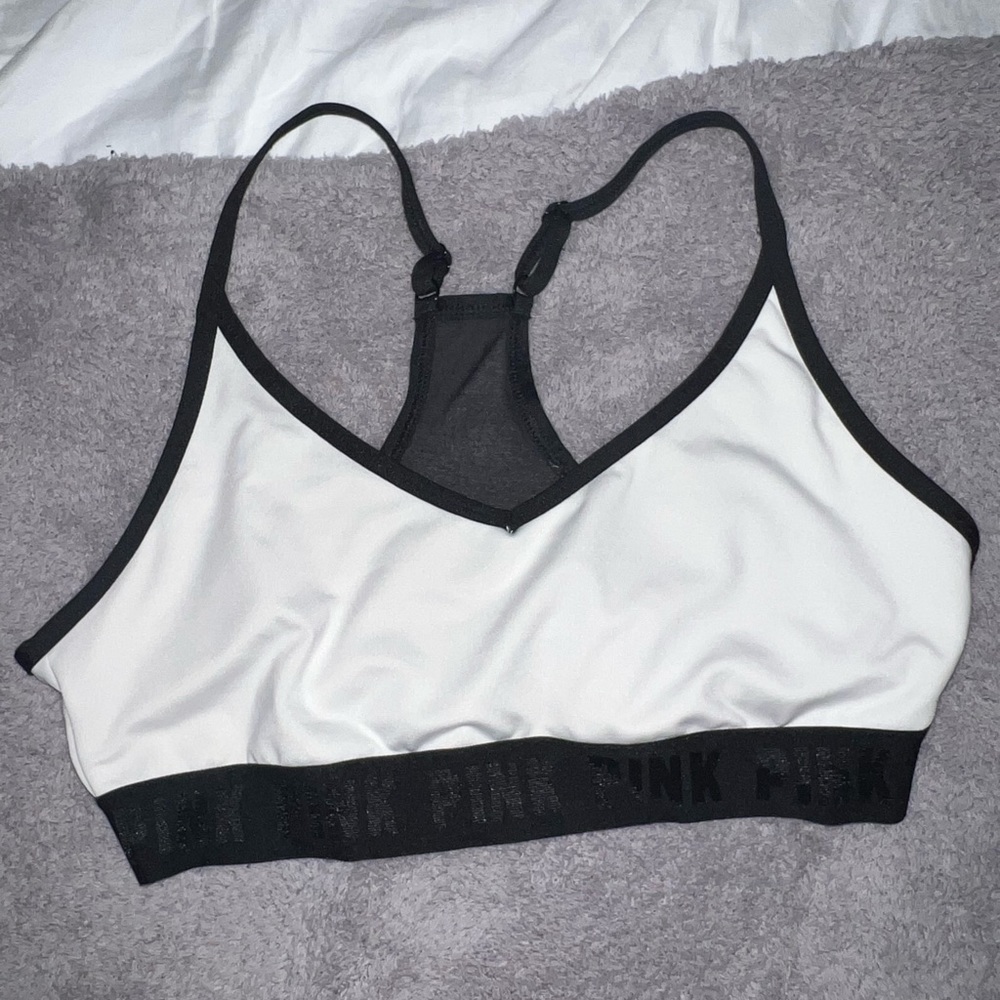 PINK racer back sports bra